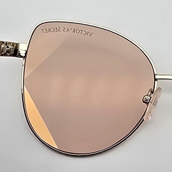Victoria Secret VS0020 28F Gold Frame Light Gold Mirror Lens Cat Eye Sunglasses main image 6